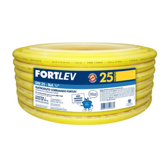 ELETRODUTO CORRUGADO CONDUITE 20mm. 1/2" 25 METROS - FORTLEV