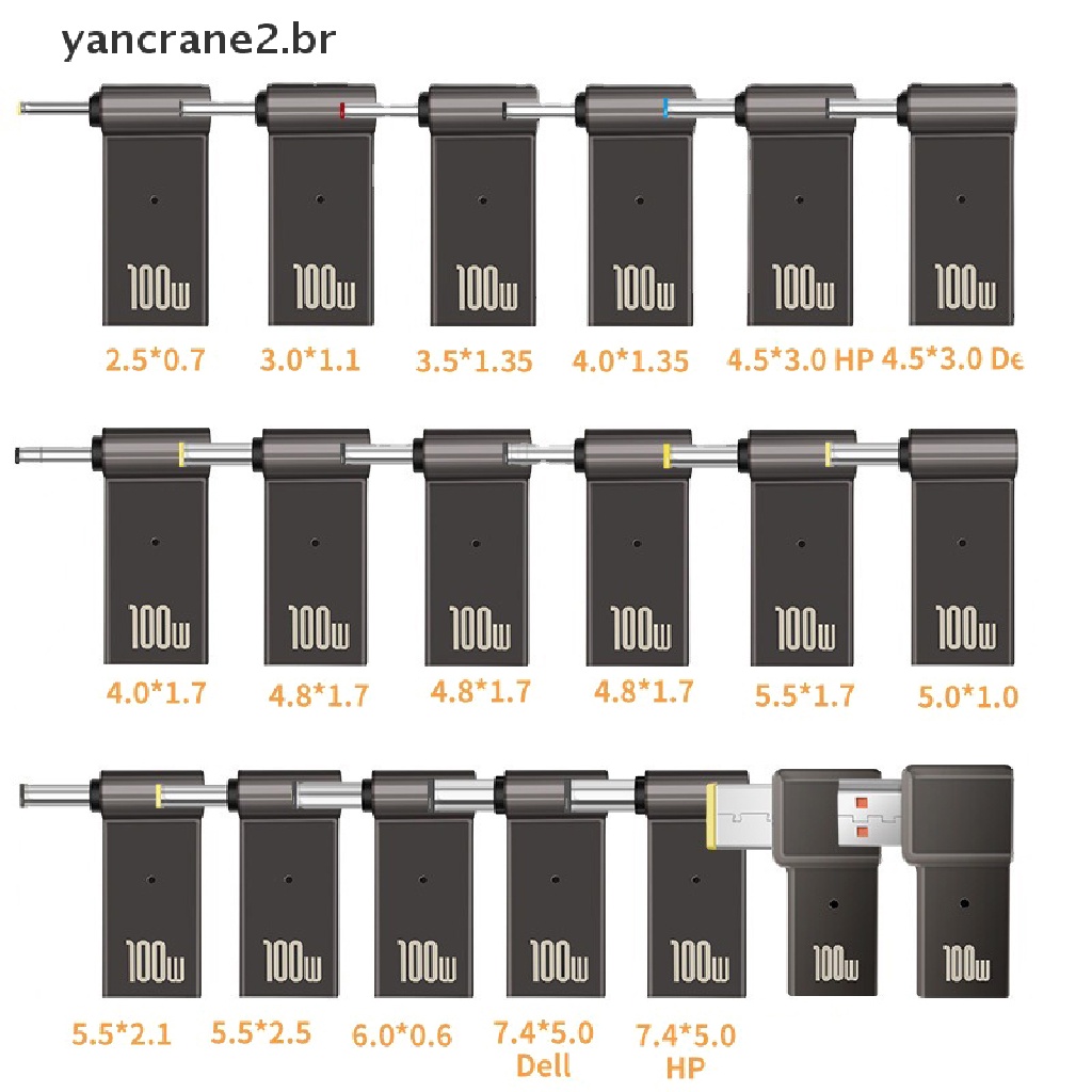 { YAN2 } Adaptador De Alimentação Para Laptop Conector Plug USB Tipo-C Fêmea Macho Jack yancrane2 . br