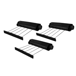 Kit 3 Varal Automático Rotoflex Preto 5 Cordas Retrátil