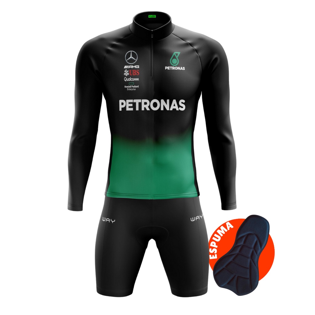 Roupa de Pedalar Masculina Conjunto Camisa e Bermuda Acolchoada Proteção Solar