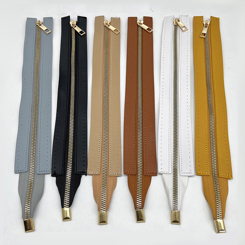 30CM PU Couro Zíper Cor Sólida Corda Buraco Conveniente Multicolorido Durável Combina Com Tudo Bolsas Acessórios