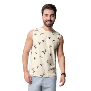 Regata Masculina Pássaros Rovitex Bege