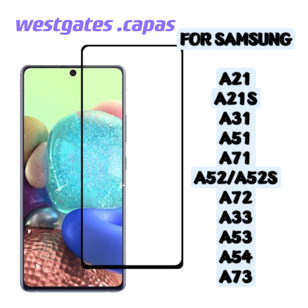 Pelicula 3D Vidro Compativel Samsung A21 A21S A31 A51 A71 A52/A52S A72 A33 A53 A54 A73