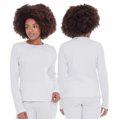 Blusa Feminina Segunda Pele Manga Longa Tecido Canelado Confortavel Basico Gola Careca Ribana