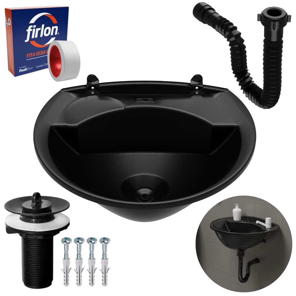 Pia Lavatório Banheiro 4L + Sifão Universal Sanfonado + Fita Veda Rosca em Oferta na Shopee