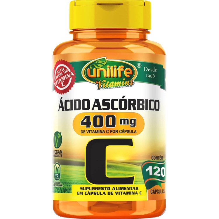 Vitamina C - 100% Puro - 120 Capsulas - Unilife em Oferta na Shopee