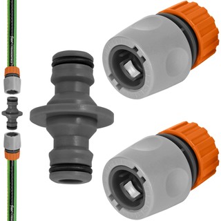 Kit Emenda Mangueira C/ 1 Conector Duplo e 2 Engate Rápido