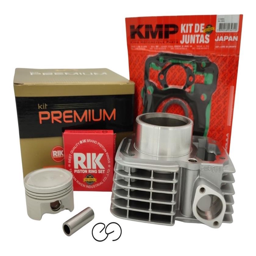 Kit Cilindro Pistao Anel Rik Cg Titan 150 Bros 2015 2016 2017 2018 Premium Kmp em Oferta na Shopee