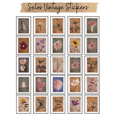 Cartela de Adesivos Selos Vintage Grafitte em Oferta na Shopee