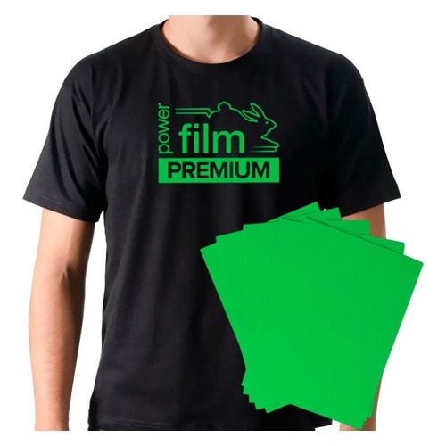 Power Film Premium - A4 - Verde - 20 Folhas - adesivo para roupa termocolante , adesivo termocolante , adesivo termocolante para tecido , termocolante para roupa , termocolante para tecido