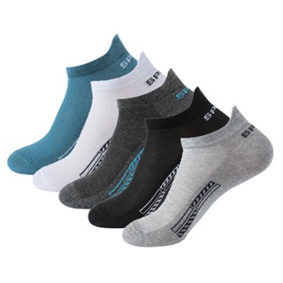 5 Pares Meias Curtas De Algodão Para Tripulação Masculina De Tornozelo Desportivo De Malha De Verão Casual Homem Macio Wazi