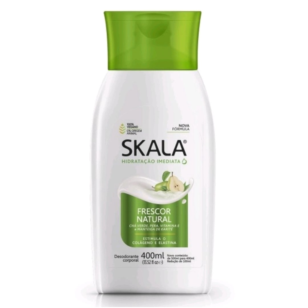 Hidratante Corporal Skala Frescor Natural 400ml Estimula o Colágeno e a Elastina 100% Vegano