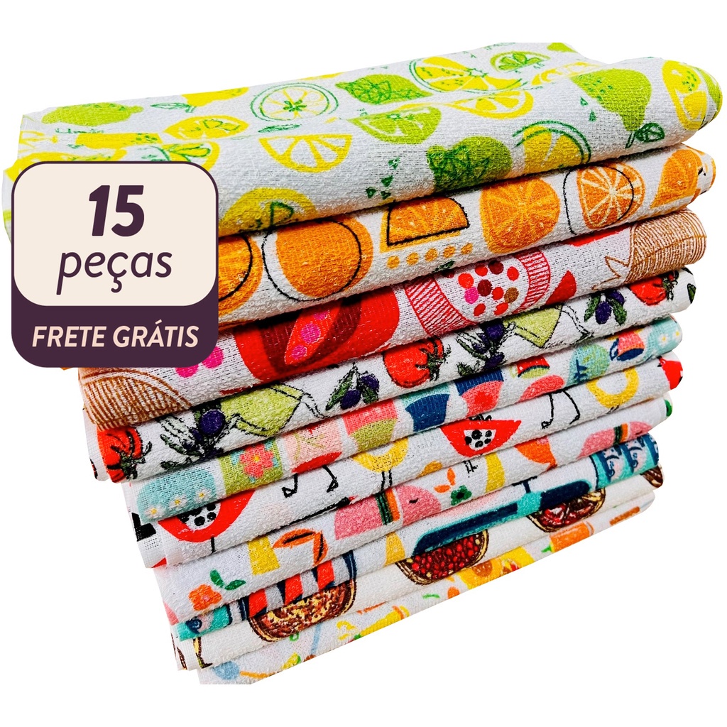 Kit 15 Panos De Prato Atoalhado Felpudo Premium Camesa em Oferta na Shopee