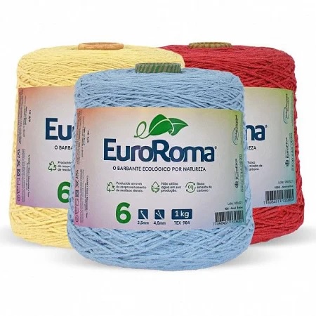 Barbante Euroroma 1Kg Fio 6 Várias Cores