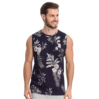Regata Masculina Folhagens Rovitex Azul