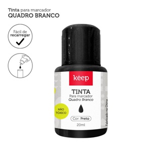 Tinta Reabastecedora Para Marcador de Quadro Branco 20ml Preto Caixa c/12 Unidades Keep - MR041 em Oferta na Shopee