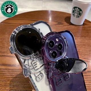 Para IPhone 14 Pro Max 11 12 13 Capa Do Telefone Com Suporte De Lente De Astronauta Protetora De Silicone Transparente Câmera Luxo