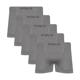 Kit 5 Cuecas Polo Boxer Microfibra Cinza - POLO STAR