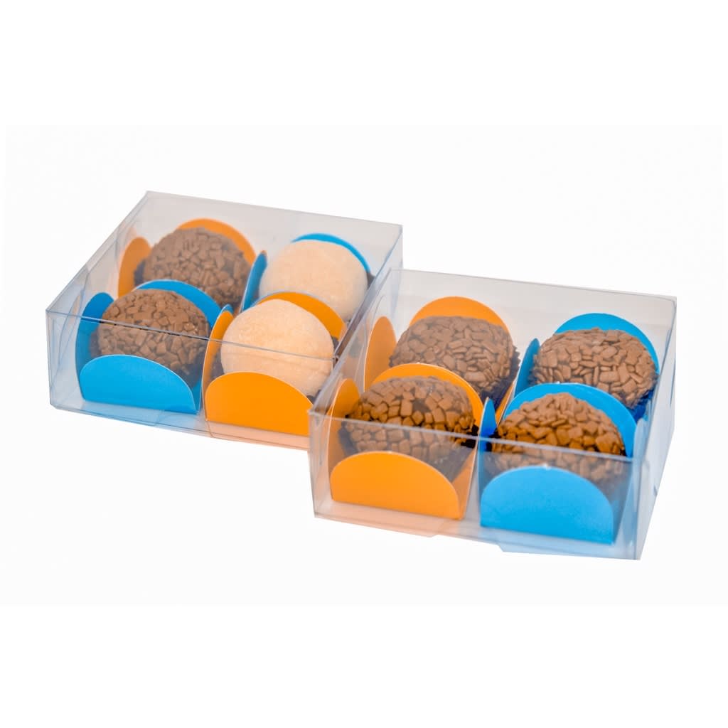 100 Caixas Para 4 Brigadeiros Gourmet/ Doces/lembrancinhas 8x8x3