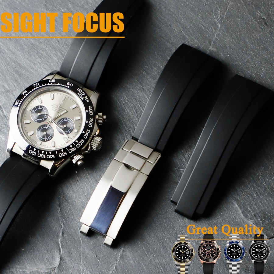 Pulseira De Borracha Ajustável De 20 Mm Para Rolex Strap Submariner Daytona GMT II OYSTERFLEX DEEPSEA SEAMARSTER Glide L