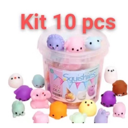 kit 5/10/15 Peças Mochi Bichinho Macio De Apertar Pop It Fidget Super em Oferta na Shopee