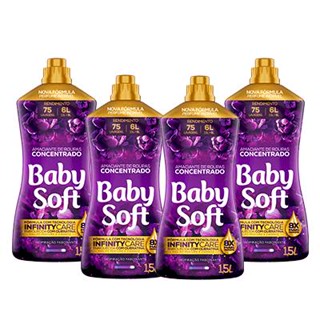 Kit 4 Amaciante Concentrado Baby Soft Inspiração Fascinante 1,5L