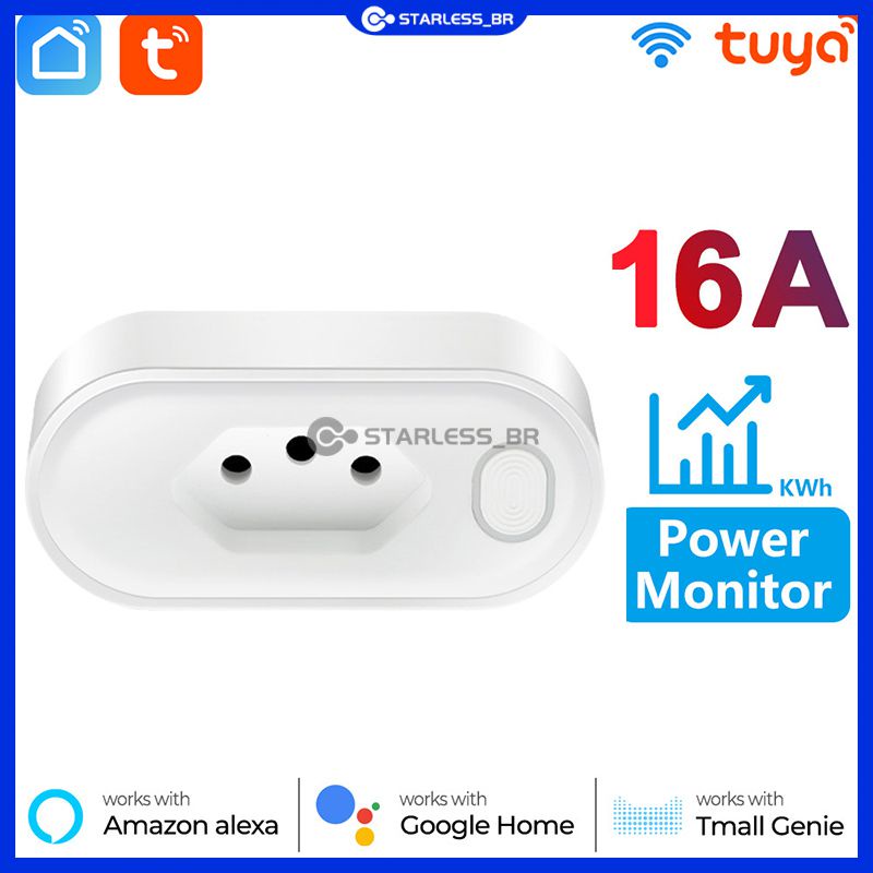 TUYA Wifi Smart Plug 16A Brasil Standard Com Função De Monitoramento De ...