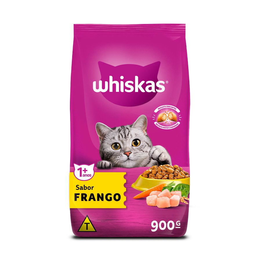Ração Whiskas Para Gatos Adultos Sabor Frango 900g - Pets