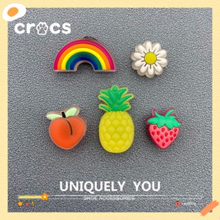 Croc Acessórios Flor De Sapato Autêntica Estrela Inteligente Margarida Arco-Íris Transparente Charme