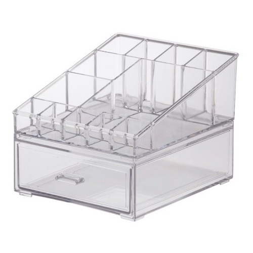 Kit Organizador P/ Maquiagem Porta Tudo Com Gaveta e Divisórias