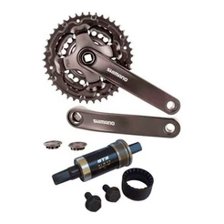PEDIVELA SHIMANO TOURNEY TY301 3X8V + EIXO CENTRAL ROLAMENTO GTS