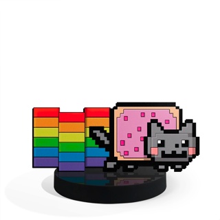 Totem Pequeno Boneco MEMEs Nyan Cat 7cm + Base em Oferta na Shopee