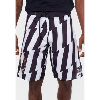 Boardshort Onbongo Race Branco Com Preto