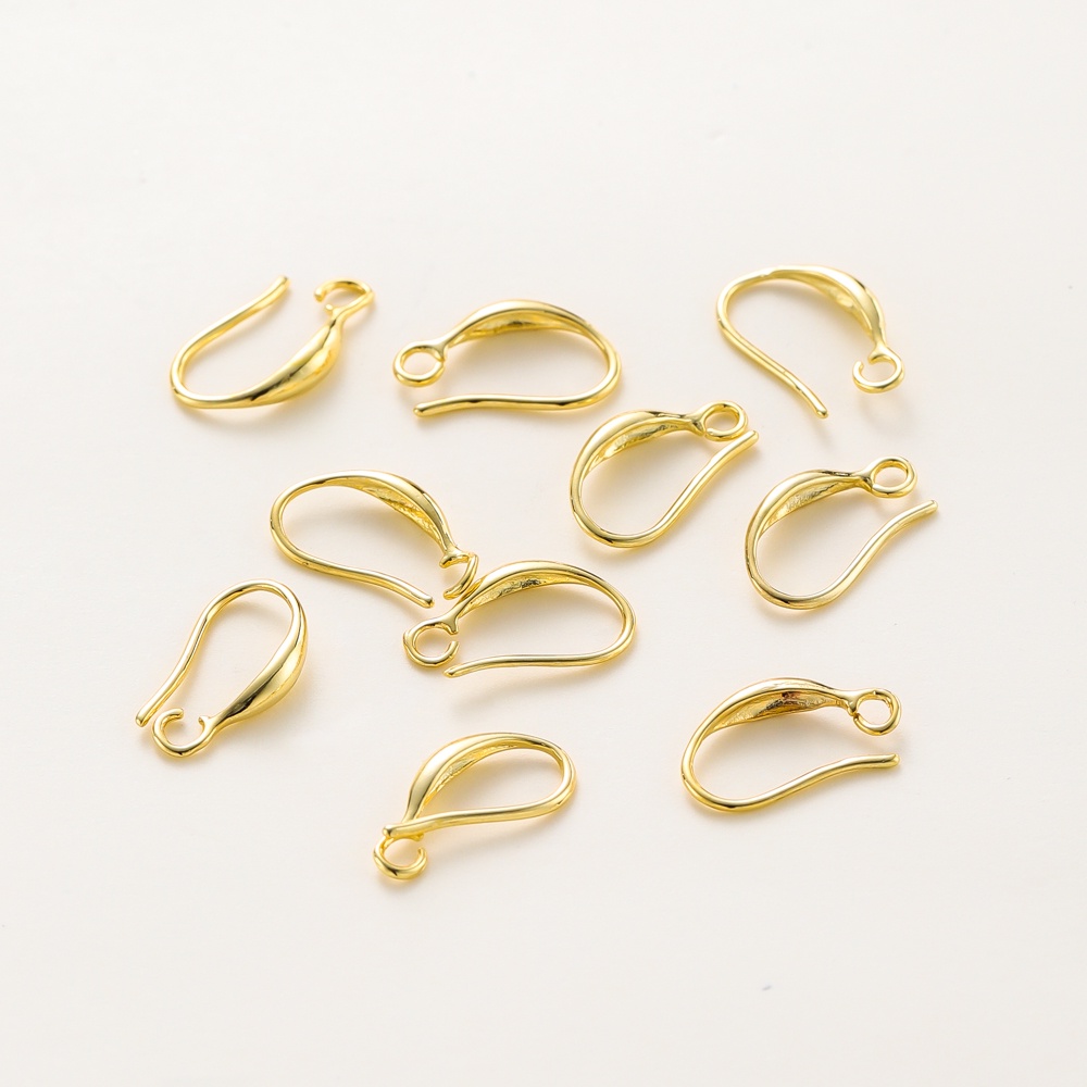 ST.kunkka 10pcs 9 * 15mm 18K Preservação Da Cor Gancho De Orelha De Ouro Real Adequado Para A Produção De Pinos Brinco