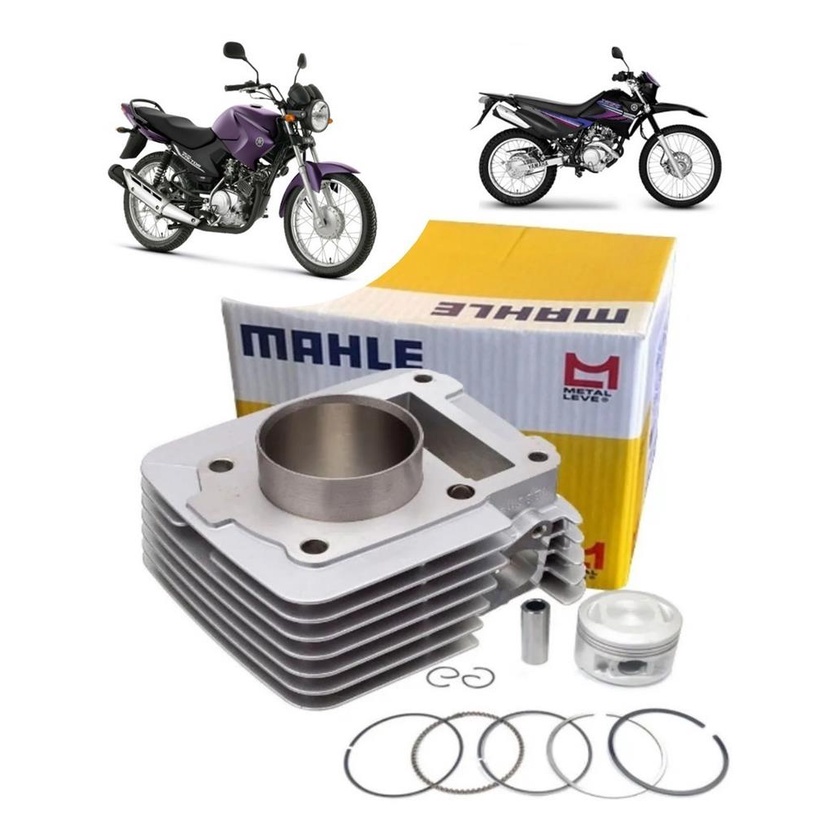Kit Cilindro Motor Completo Factor Ybr Xtz 125 2000 2001 2002 2003 2004 2005 2006 2007 2008 2009 2010 2011 2012 2013 2014 2015 2016 Original Mahle Metal Leve