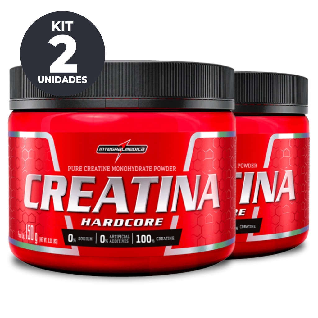 Creatina Pura 150g Hardcore Integral Kit 2 Potes