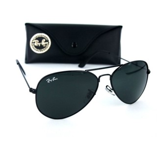Óculos de Sol Aviador Preto lentes de Cristal proteção UV400