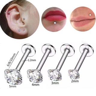 1PCS Lábio De Anel De Perfuração De Cristal 16G Cirúrgico De Aço Zircônio Cartilagem Tragus Piercing Brinco Pircing Jóias De Corpo