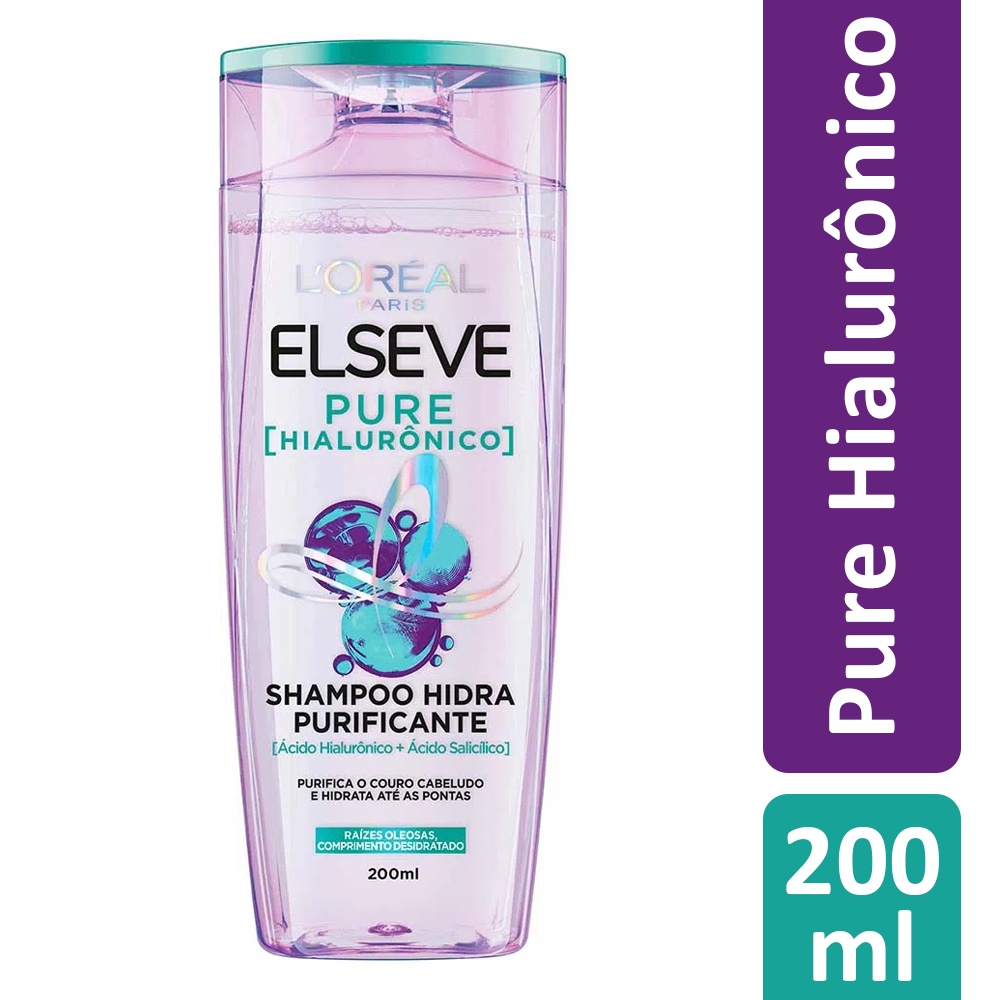 Shampoo Elseve Pure Hialurônico Loréal Paris 200ml - Beauty