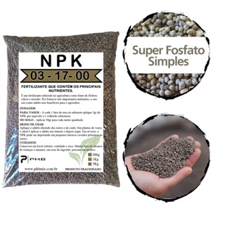 1Kg Adubo Super Fosfato Simples Fertilizante Rico em Fósforo Cálcio e Enxofre para Raízes Fortes e Crescimento Saudável em Oferta na Shopee