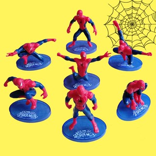 7pcs/set Spiderman Festa De Aniversário Decorações De Bolo SuperHero Avengers Spider Man Action Figures Toy Cake Toppers em Oferta na Shopee