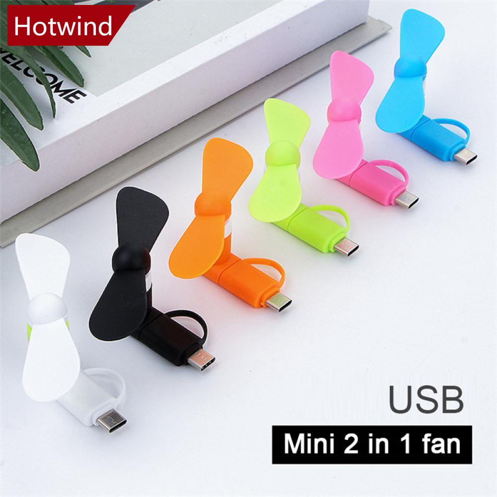 HOTWIND Ventilador De Telefone Portátil 2 Em 1 Mini Tipo C Pequeno Para Celular O7Y5