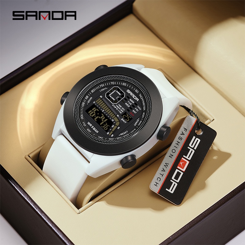 Sanda Noctilucent Relógio Eletrônico Digital Led Luxo Masculino À Prova D'água SD9025-7 · foto 2