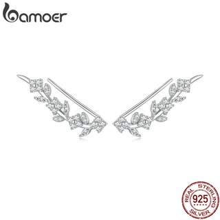 Bamoer 925 Silver Sterling Luck Quatro Laços Trevo Com Brincos De Gancho Longo Presentes De Moda Jóias