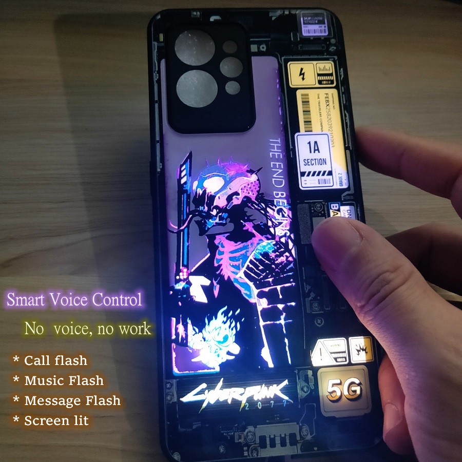 Estilo Cibernético Luminoso LED Caso De Telefone Para Samsung S24 S22 Ultra S26 S23 S25 Plus A57 A56 A55 A37 A36
