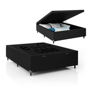 Baú Box Casal - Suede Preto