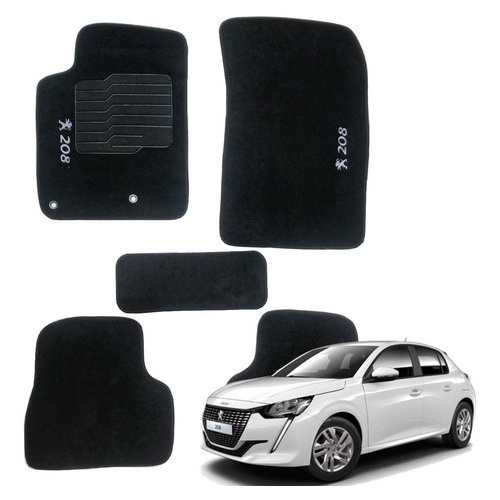 Tapete Peugeot 208 2021 2022 2023 Carpete Preto 05 Pçs em Oferta na Shopee