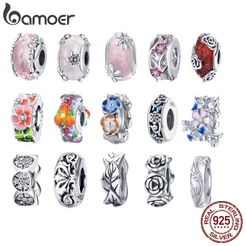 Bamoer Silver 925 Spring Series Pendant of Garden Flower Spacer DIY Beads for Bracelet