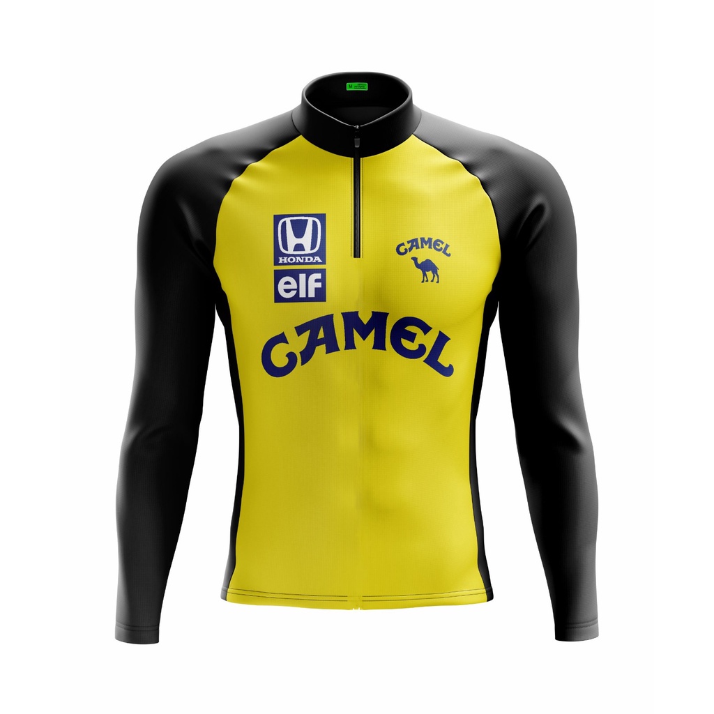Camisa Ciclismo Masculina Manga Longa Bolsos Proteção Uv Roupa Bike Pedal Mtb