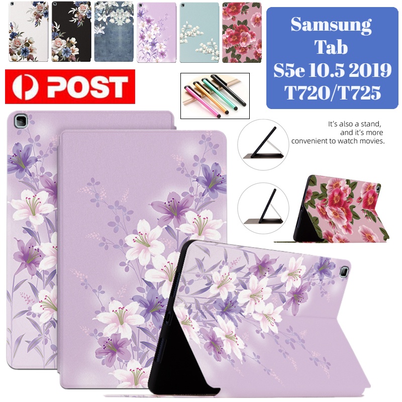 Folio Shell Para Samsung Galaxy Tab S5e 10.5 2019 SM-T720 T725 Cartoon Pattern Livro De Desenho Animado Smart Flip Book Capa À Prova De Choque Em Couro